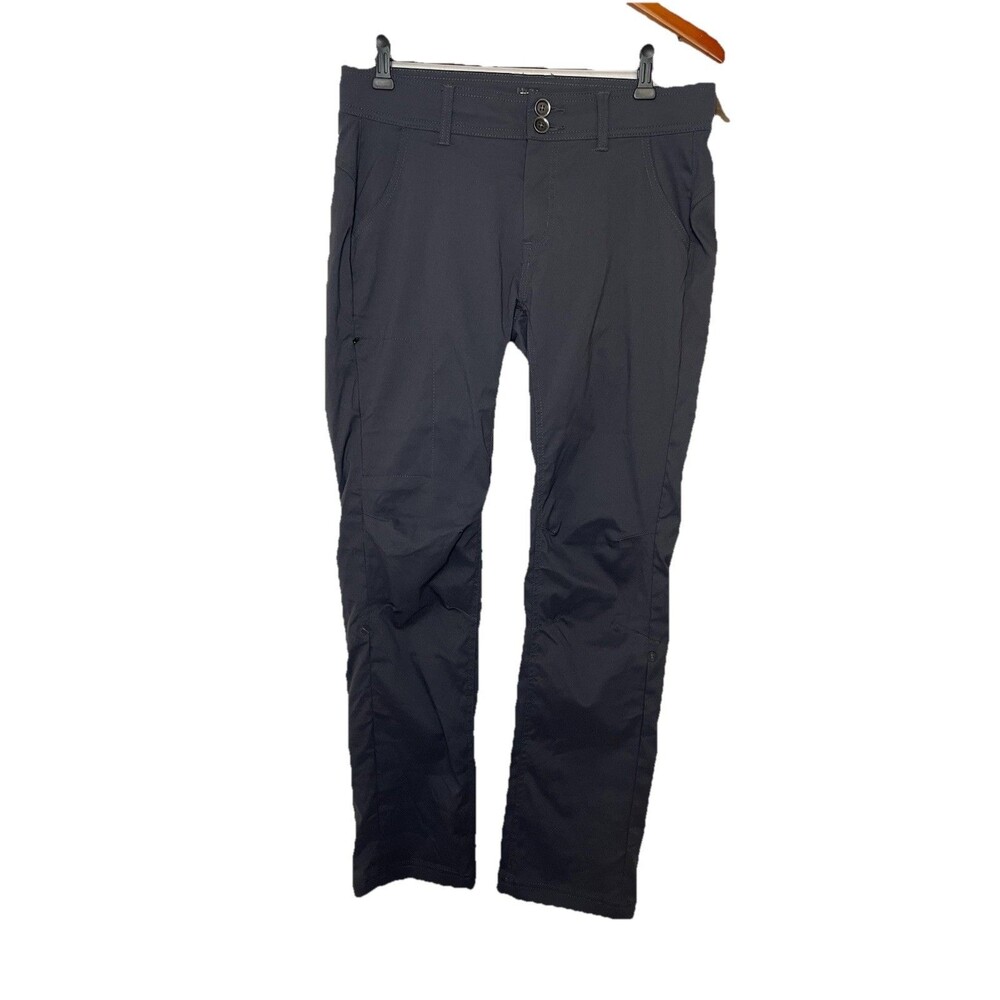 Prana Women's 8/30 Gray Regular Fit Nylon Blend Hiking Roll Up Active Pants NWT